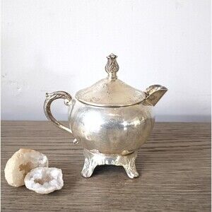 Vintage F.B. Rogers Creamer with Lid International Footed Lidded Creamer